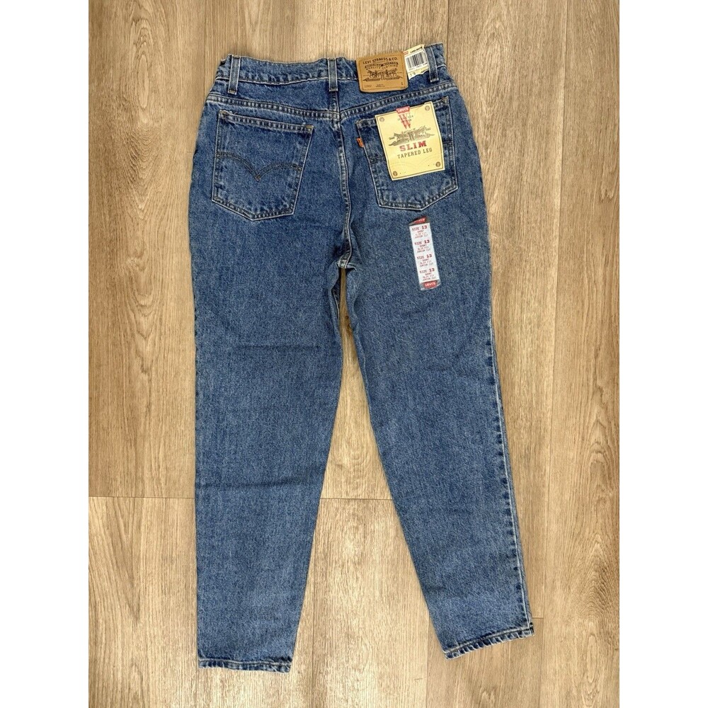 Deadstock Orange Tab Levi Jeans Womens 29x28 Blue Denim USA 90s 912 Slim NWT